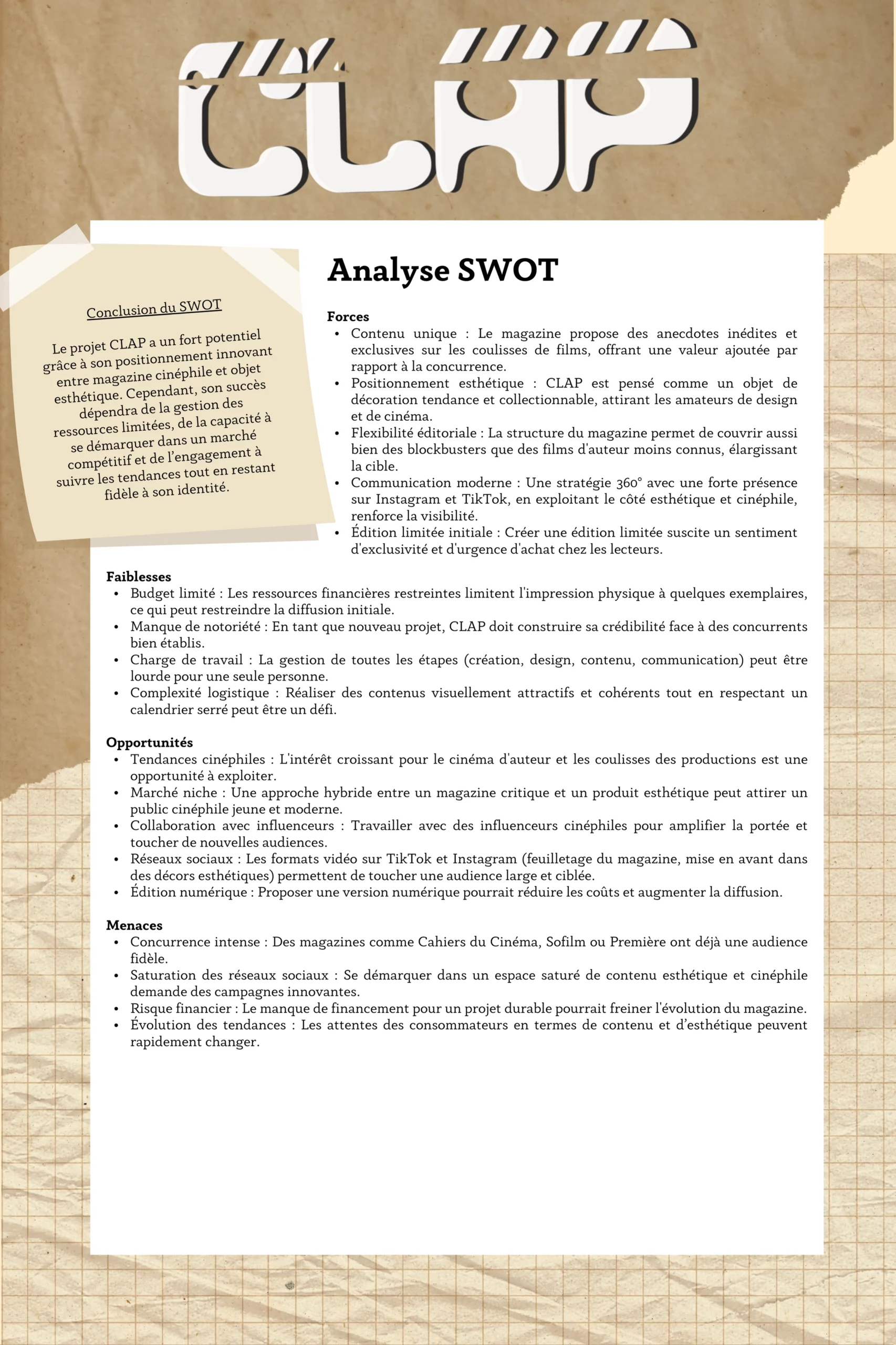 CLAP magazine SWOT