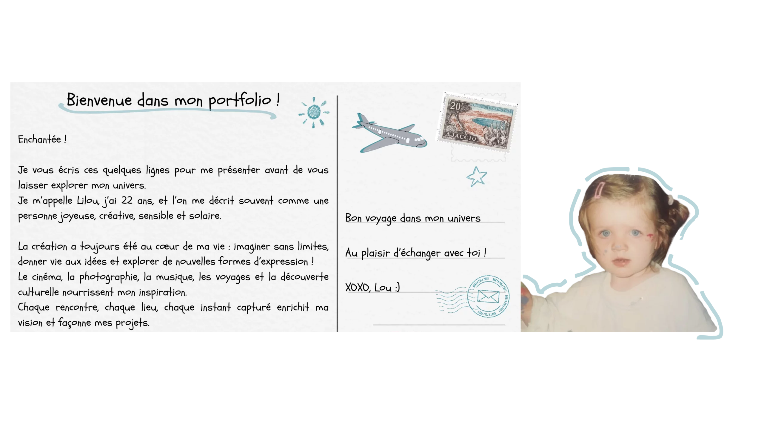 carte de bienvenue, carte postale